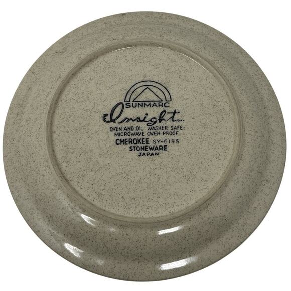 Vintage 70s Sunmarc Insight Cherokee Stoneware Plates 7.75” Set of 2 Japan - Picture 8 of 9
